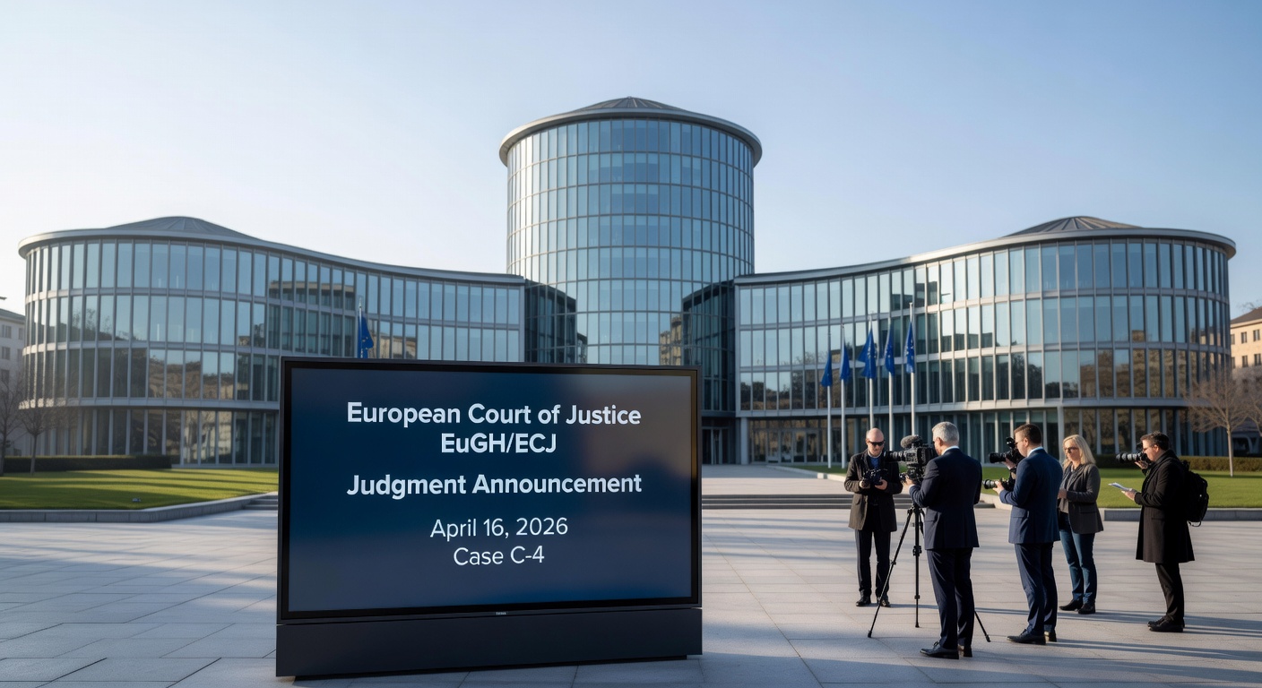 Gerichtssaal-Szene mit Richtern und Anwälten, illustriert die intensive Debatte um Glücksspielregulierungen in Europa