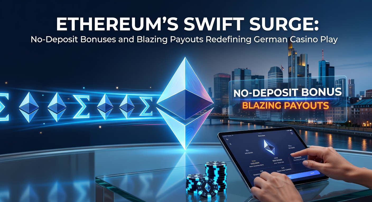 Schnelle Ethereum-Transaktionen dargestellt durch ein Uhrwerk mit Casino-Roulette und Wallet-Symbolen