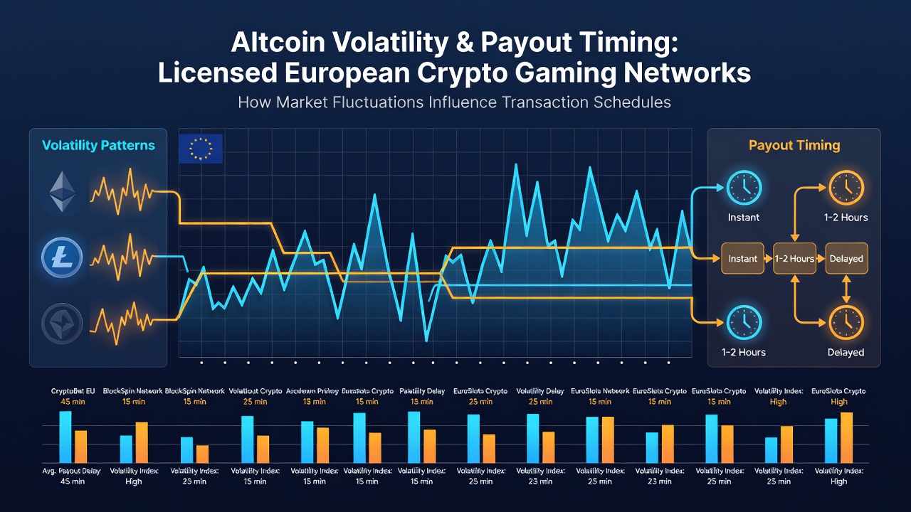 Illustration von Blockchain-Transaktionen mit Volatilitätsindikatoren in regulierten Gaming-Netzwerken
