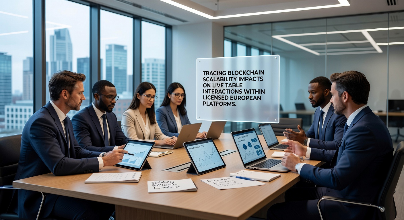 Blockchain-Netzwerkdiagramm mit Live-Tisch-Interaktionen in europäischen Gaming-Plattformen