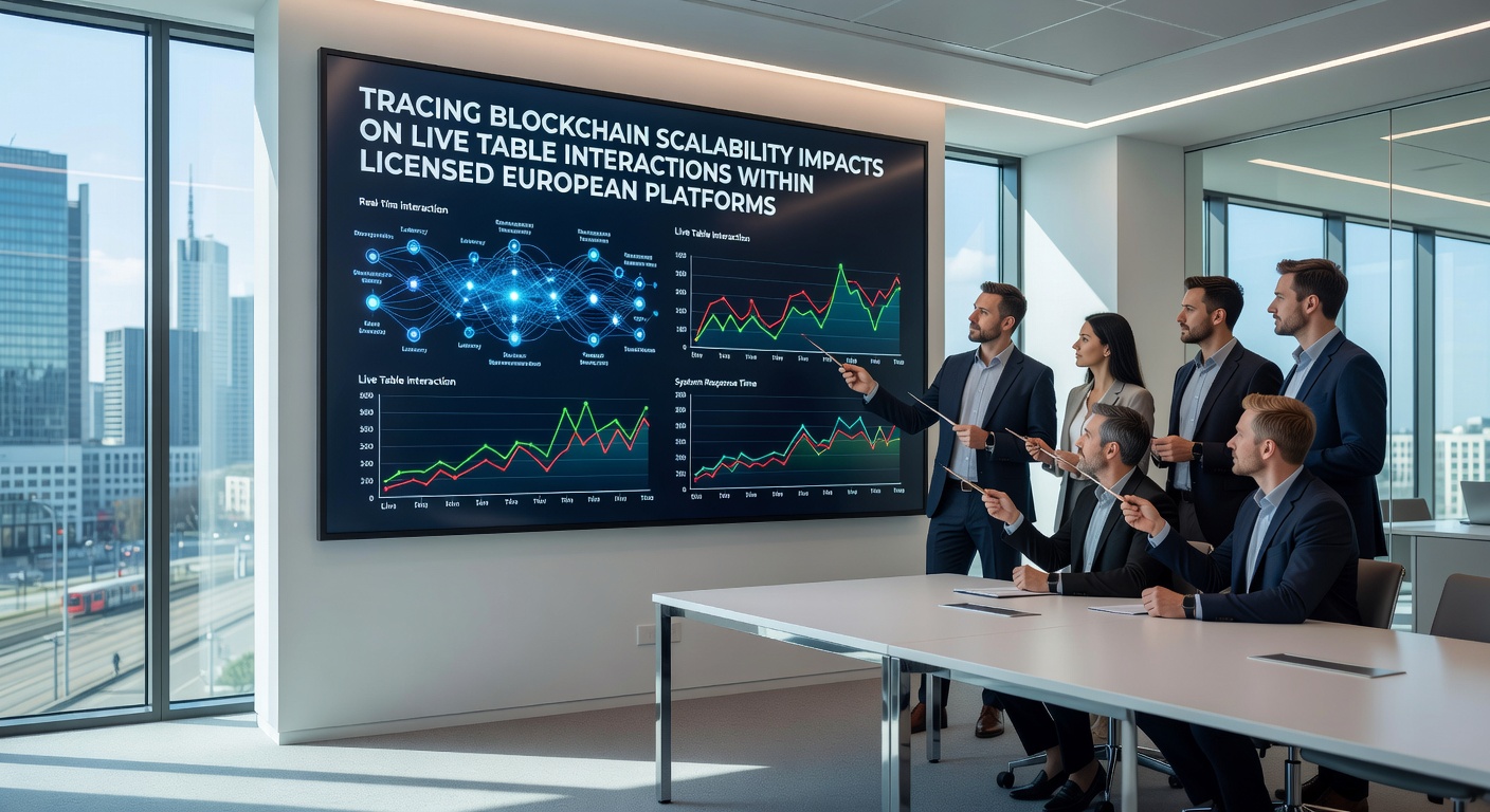 Live-Dealer-Tisch mit Blockchain-Transaktionsfluss in regulierten europäischen Casinos